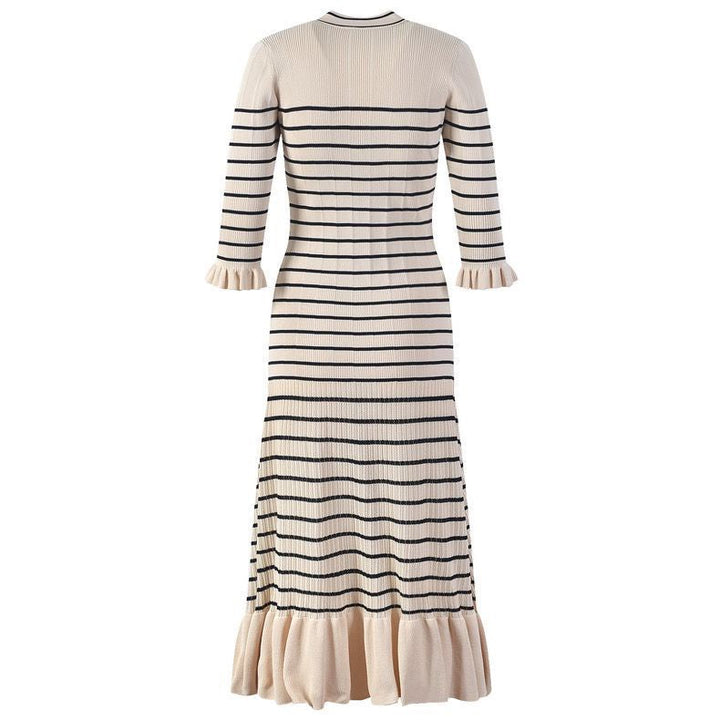 Back Lora Striped Maxi Dress 