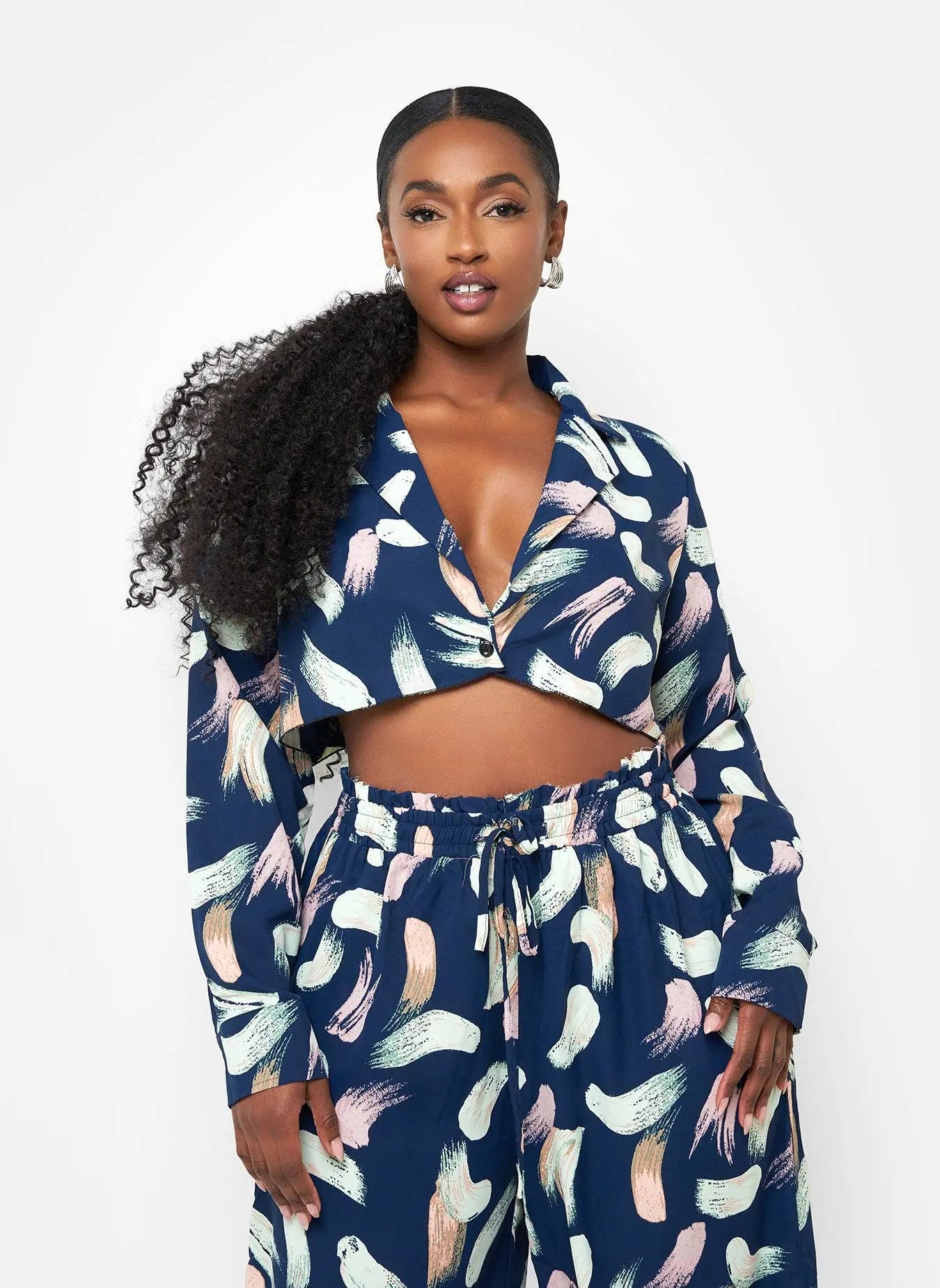 POSH - Nina Plunge Printed Top - Fason De Viv