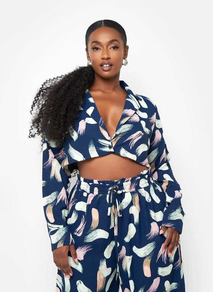 POSH - Nina Plunge Printed Top - Fason De Viv