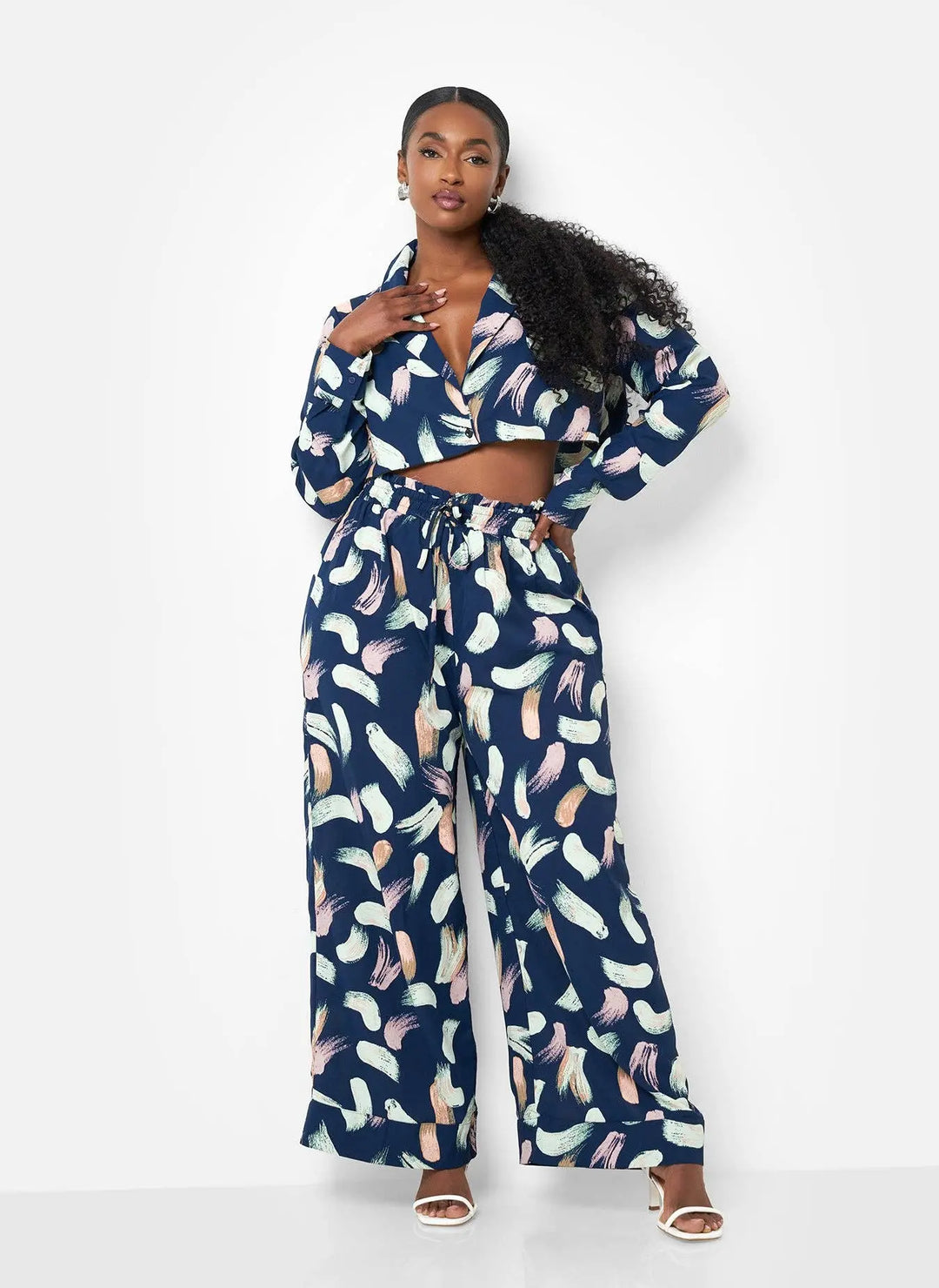 POSH - Nina Plunge Printed Top - Fason De Viv