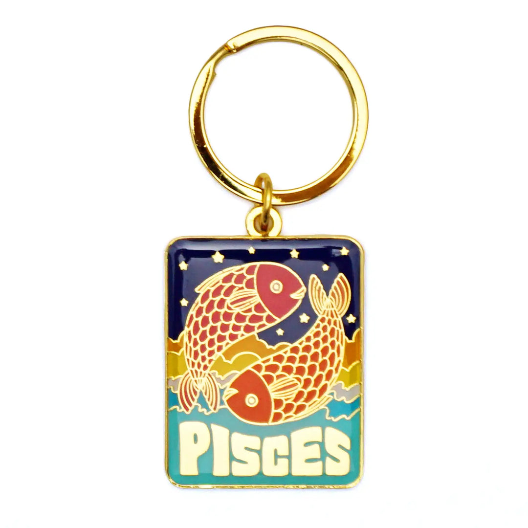 Zodiac Sign Enamel Keychain