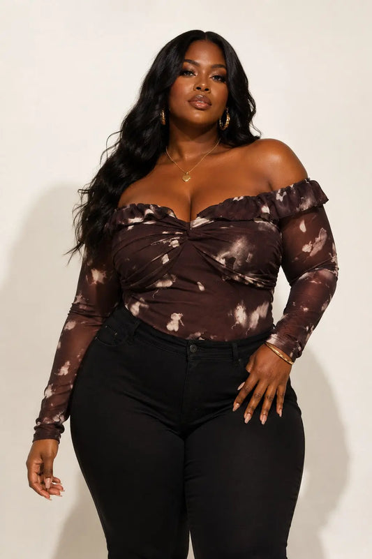 Plus Size Off-Shoulder Top - Fason De Viv