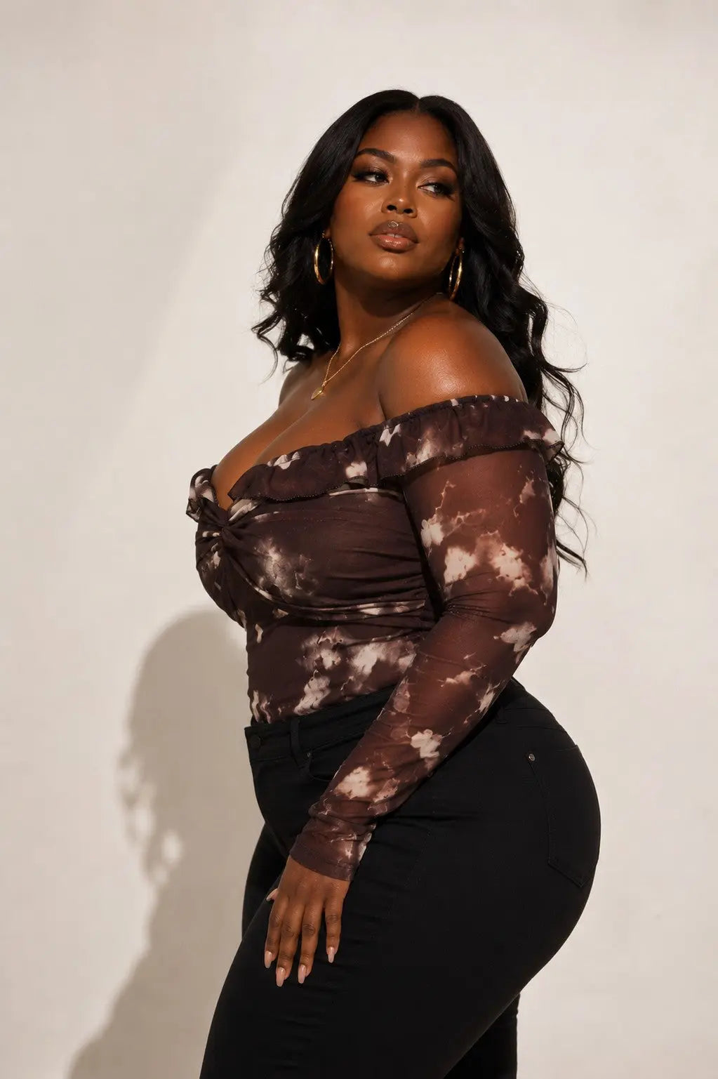 Plus Size Off-Shoulder Top - Fason De Viv