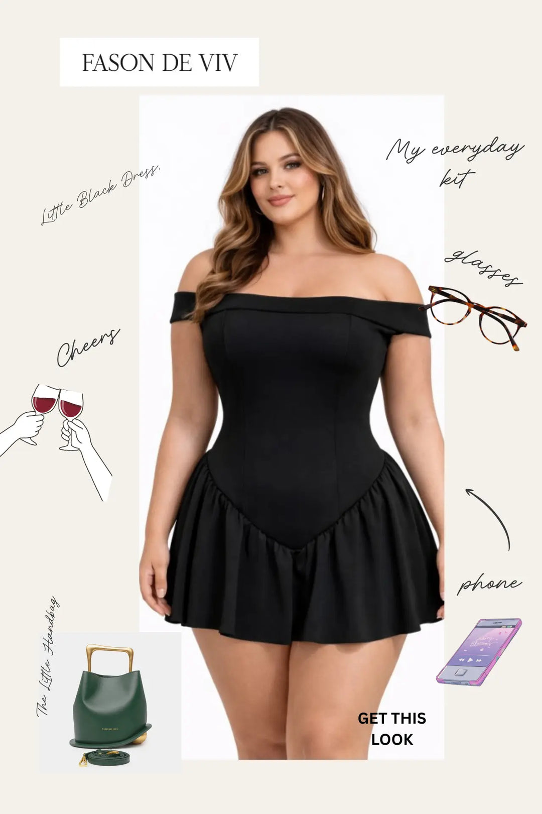 Plus size Mini short Black Dress