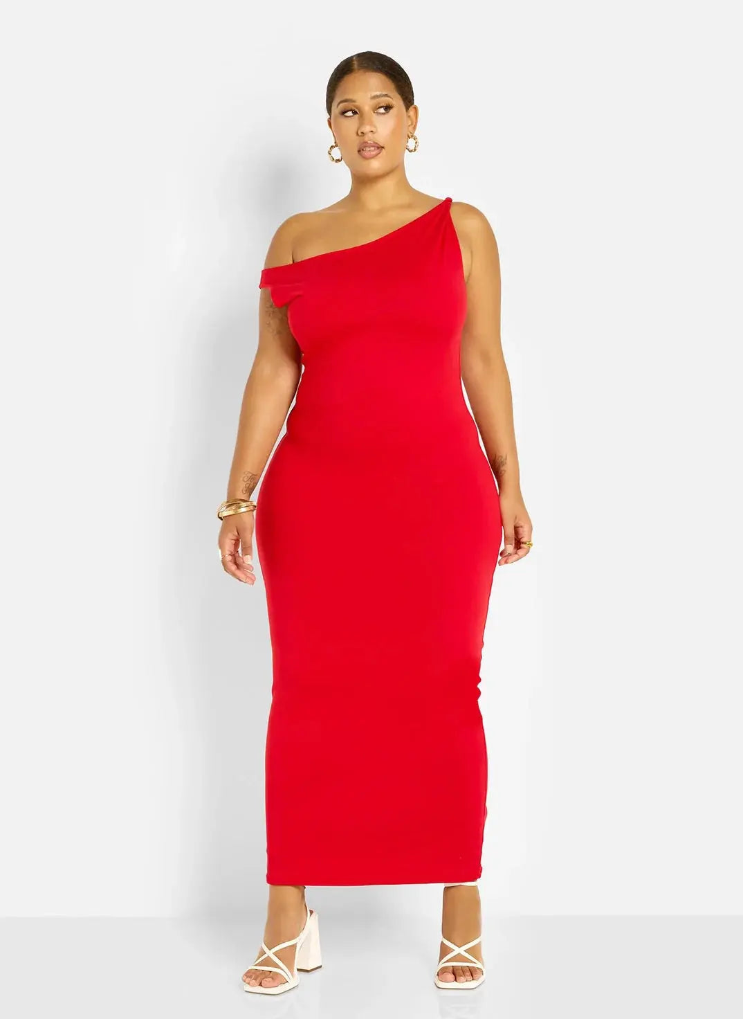 open lace back dress Maeva Satin Midi Dress in Burgundy Maroon main image 0