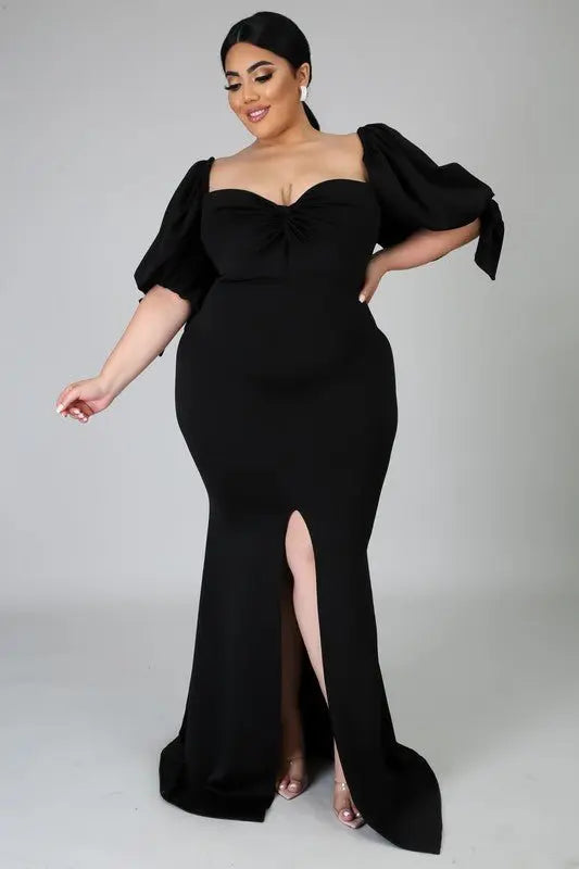 Posh Long sleeve plus size maxi Dress - Fason De Viv