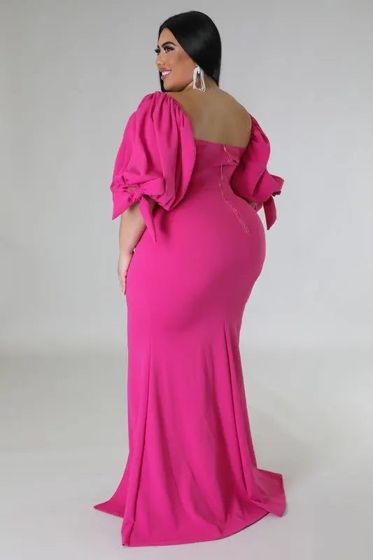 Posh Long sleeve plus size maxi Dress - Fason De Viv