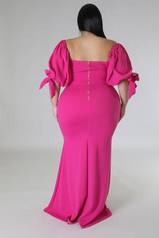 Posh Long sleeve plus size maxi Dress - Fason De Viv