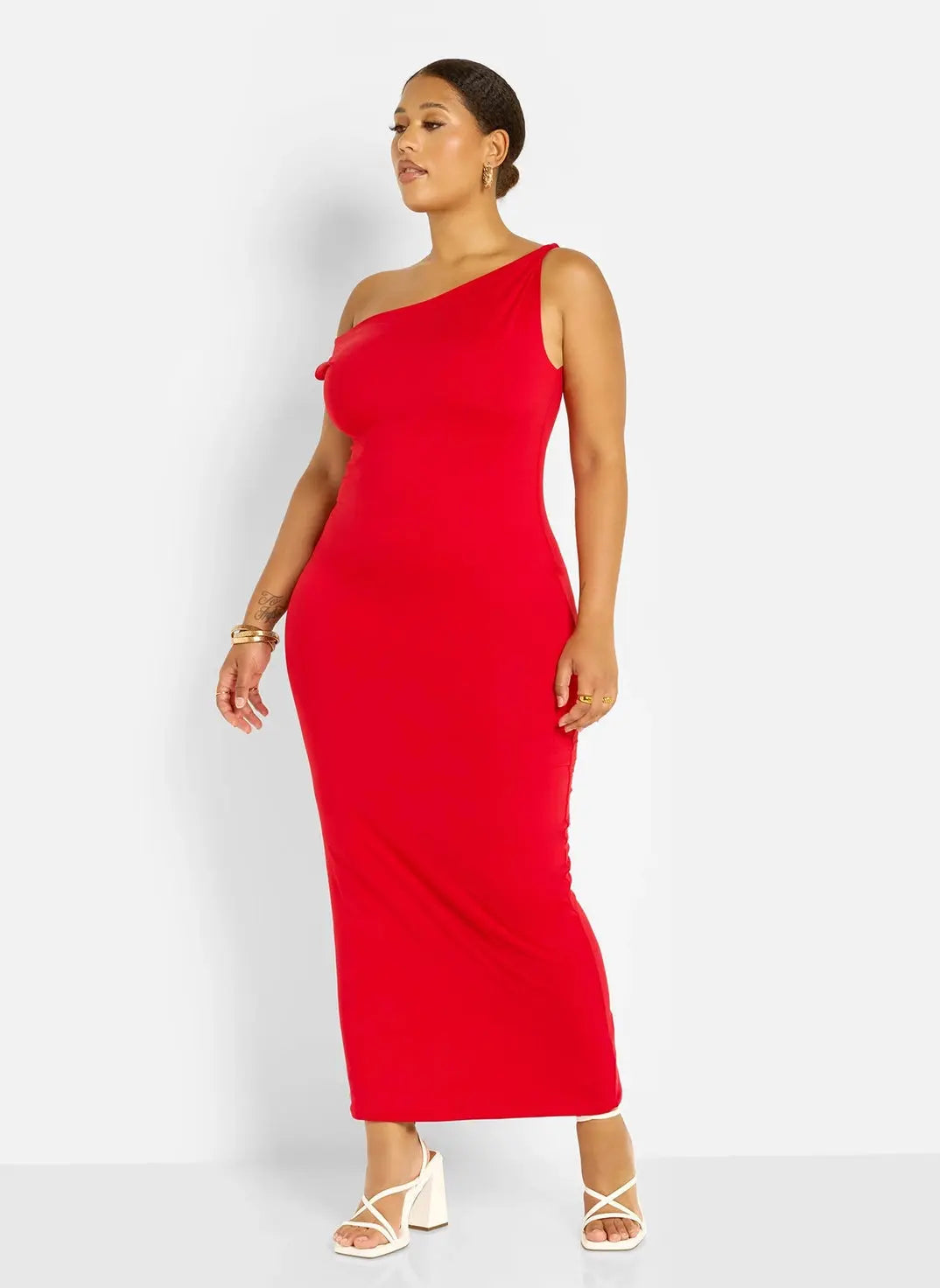 Posh Knotted Bodycon Red Dress