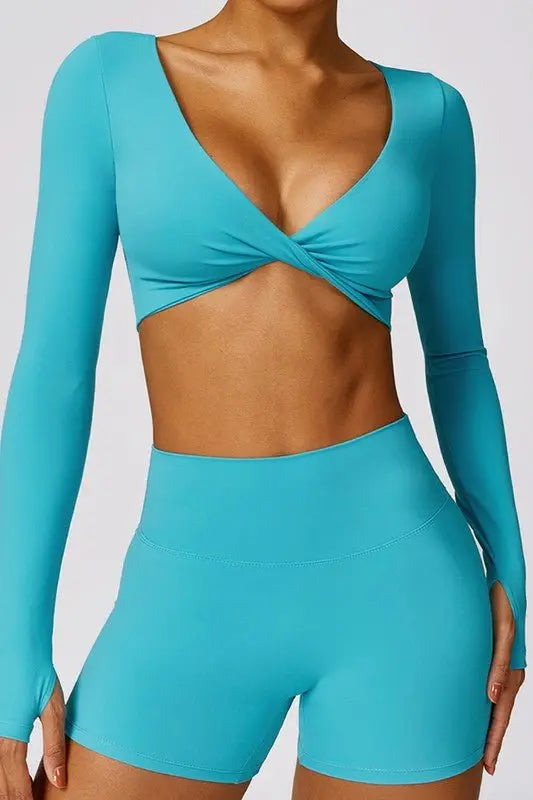 Quick - drying tight - fitting long - sleeved yoga bra - Fason De Viv