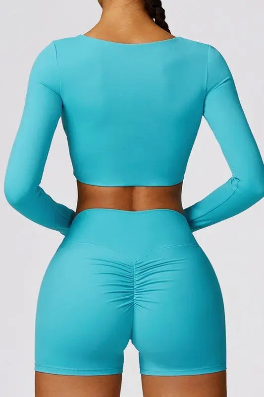 Quick - drying tight - fitting long - sleeved yoga bra - Fason De Viv