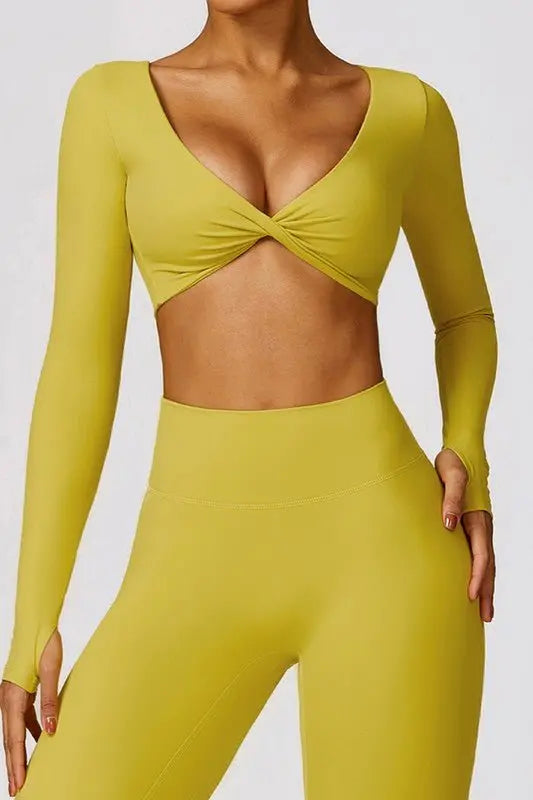Quick - drying tight - fitting long - sleeved yoga bra - Fason De Viv