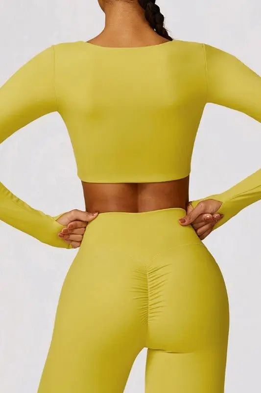 Quick - drying tight - fitting long - sleeved yoga bra - Fason De Viv