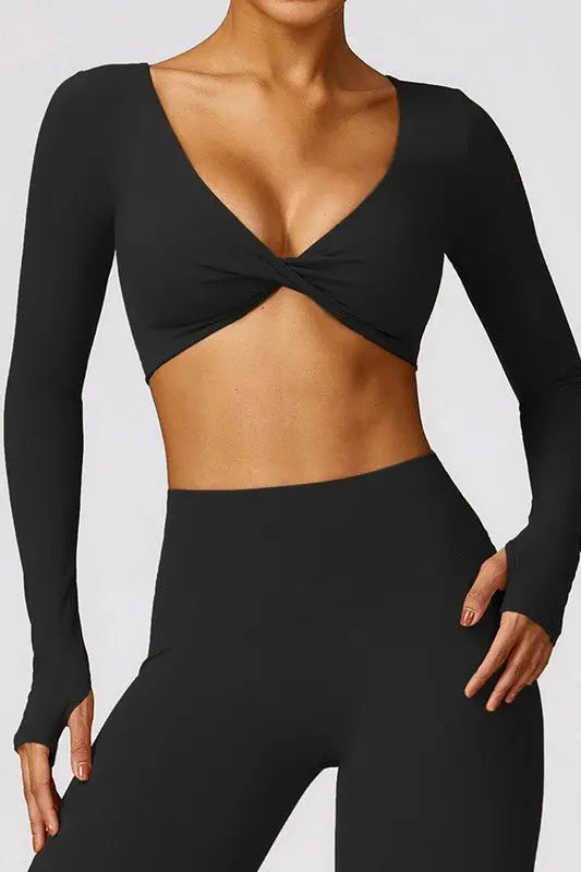 Quick - drying tight - fitting long - sleeved yoga bra - Fason De Viv