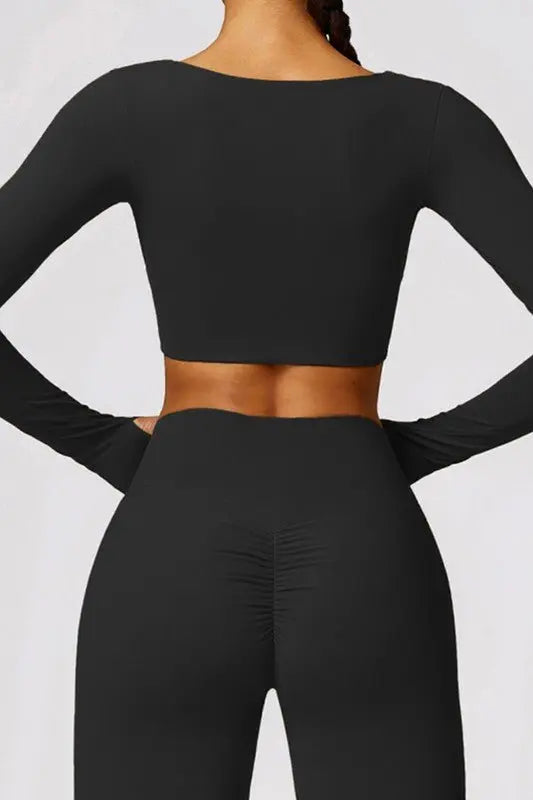 Quick - drying tight - fitting long - sleeved yoga bra - Fason De Viv