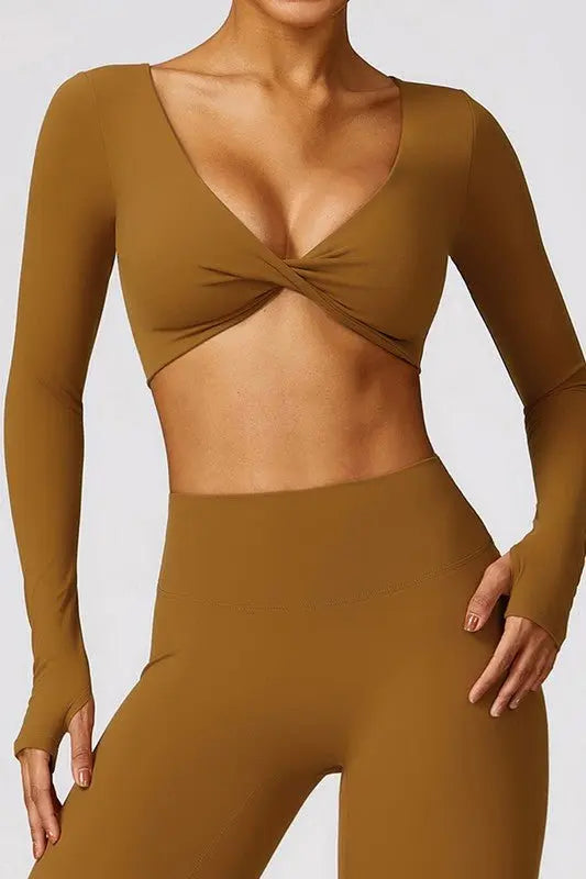 Quick - drying tight - fitting long - sleeved yoga bra - Fason De Viv