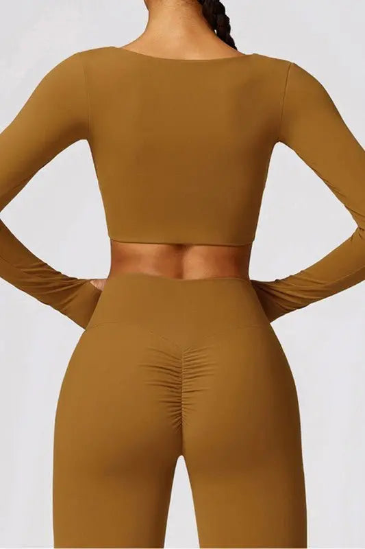 Quick - drying tight - fitting long - sleeved yoga bra - Fason De Viv