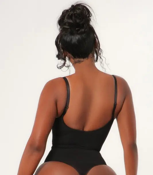 Spaghetti Strp Body Slit Shaper Bodysuit.
