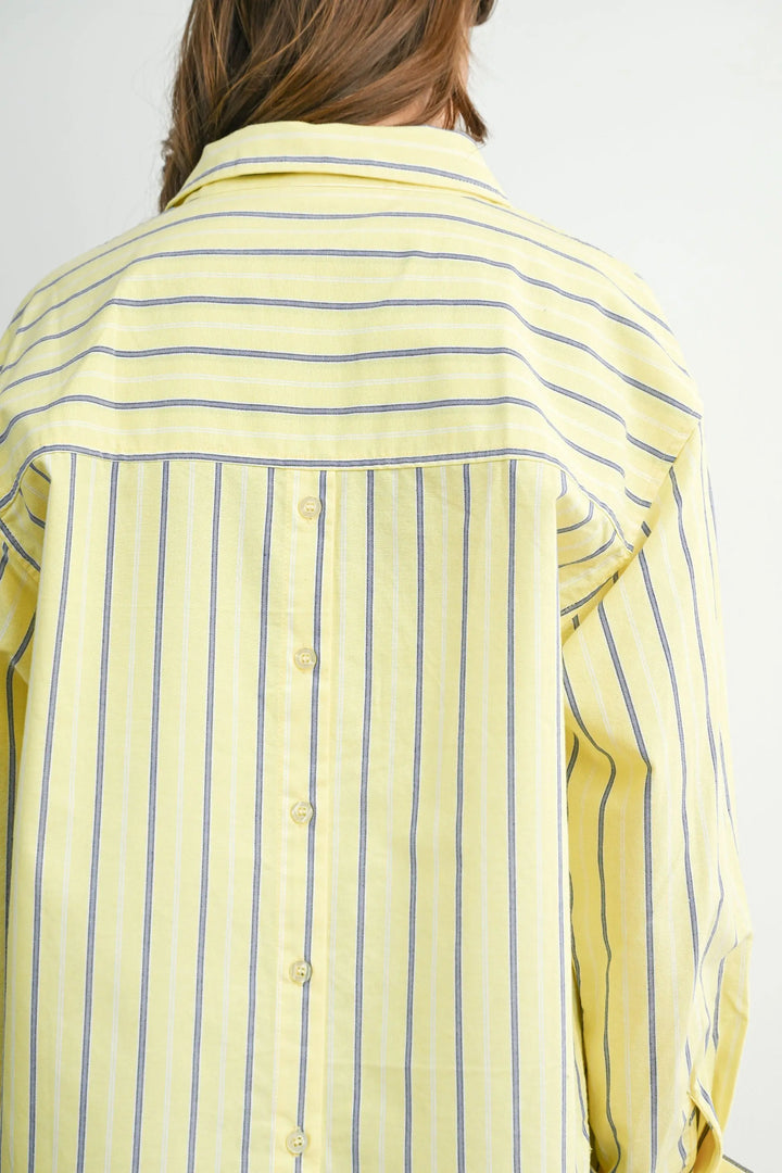 Striped Long-Sleeve Button-Up Shirt