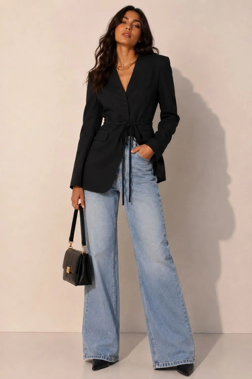 The Autumn Muse Tie-Waist Blazer - Blazers from Fason De Viv