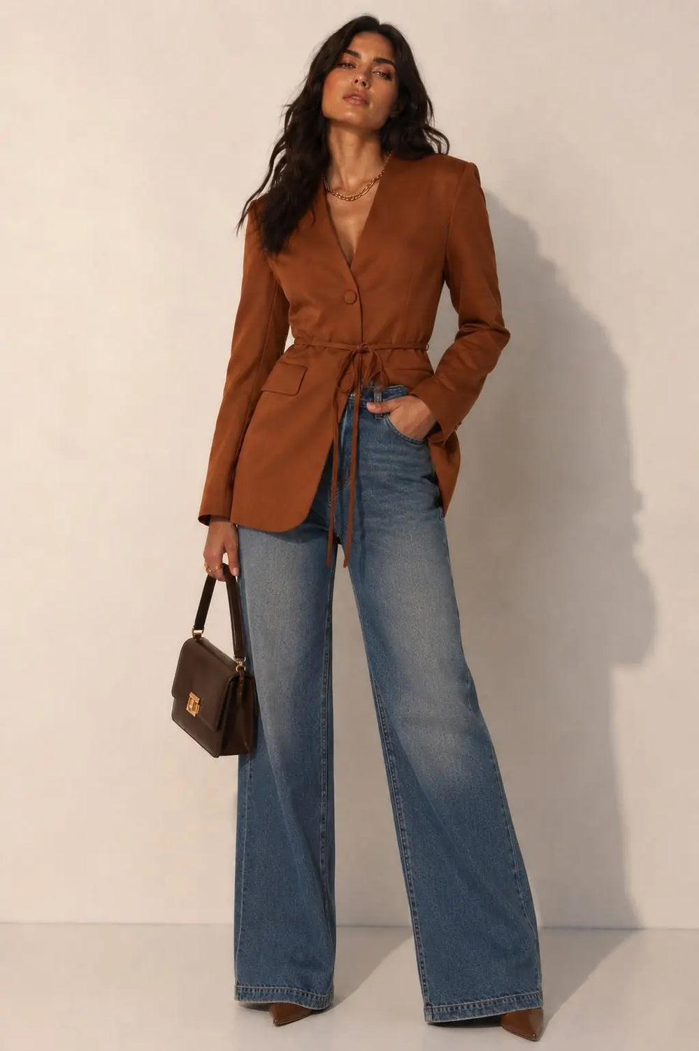 The Autumn Muse Tie-Waist Blazer - Blazers from Fason De Viv