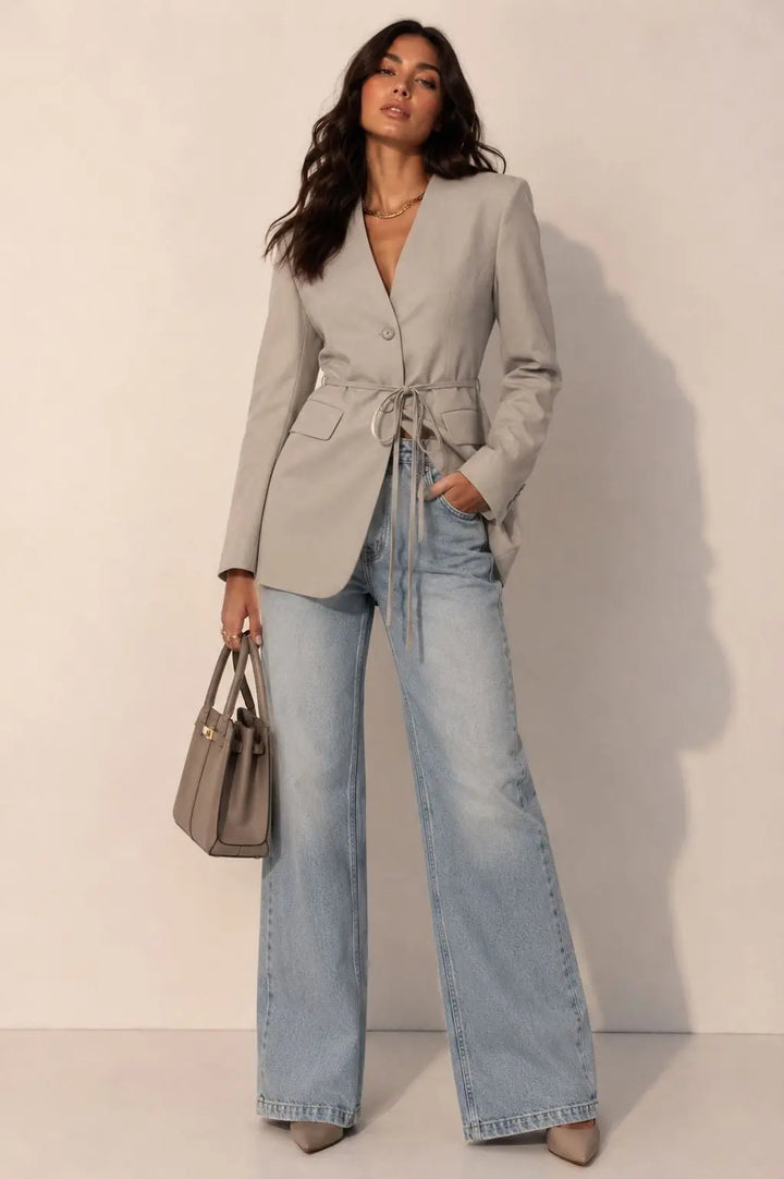 The Autumn Muse Tie-Waist Blazer - Blazers from Fason De Viv