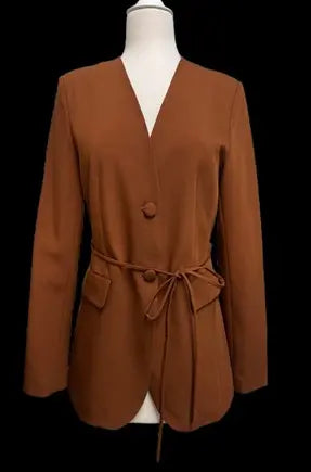 The Autumn Muse Tie-Waist Blazer - Blazers from Fason De Viv