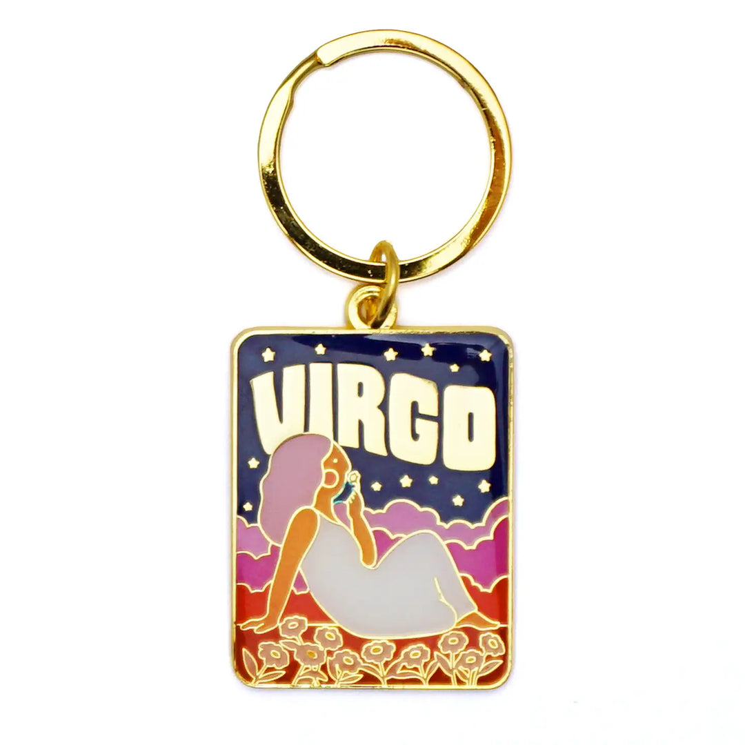 Zodiac Sign Enamel Keychain