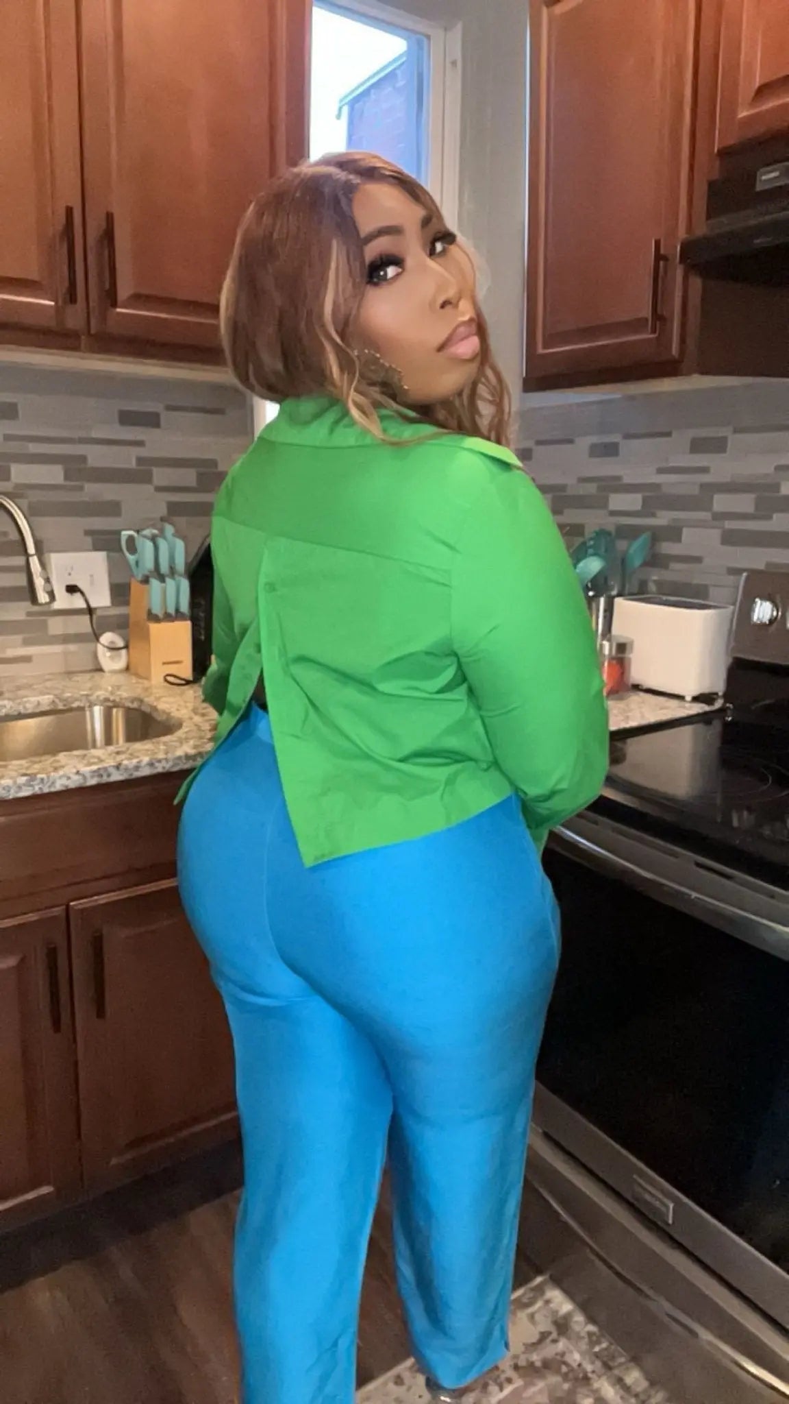 ZEN GREEN TWIST FRONT SHIRTS - Fason De Viv