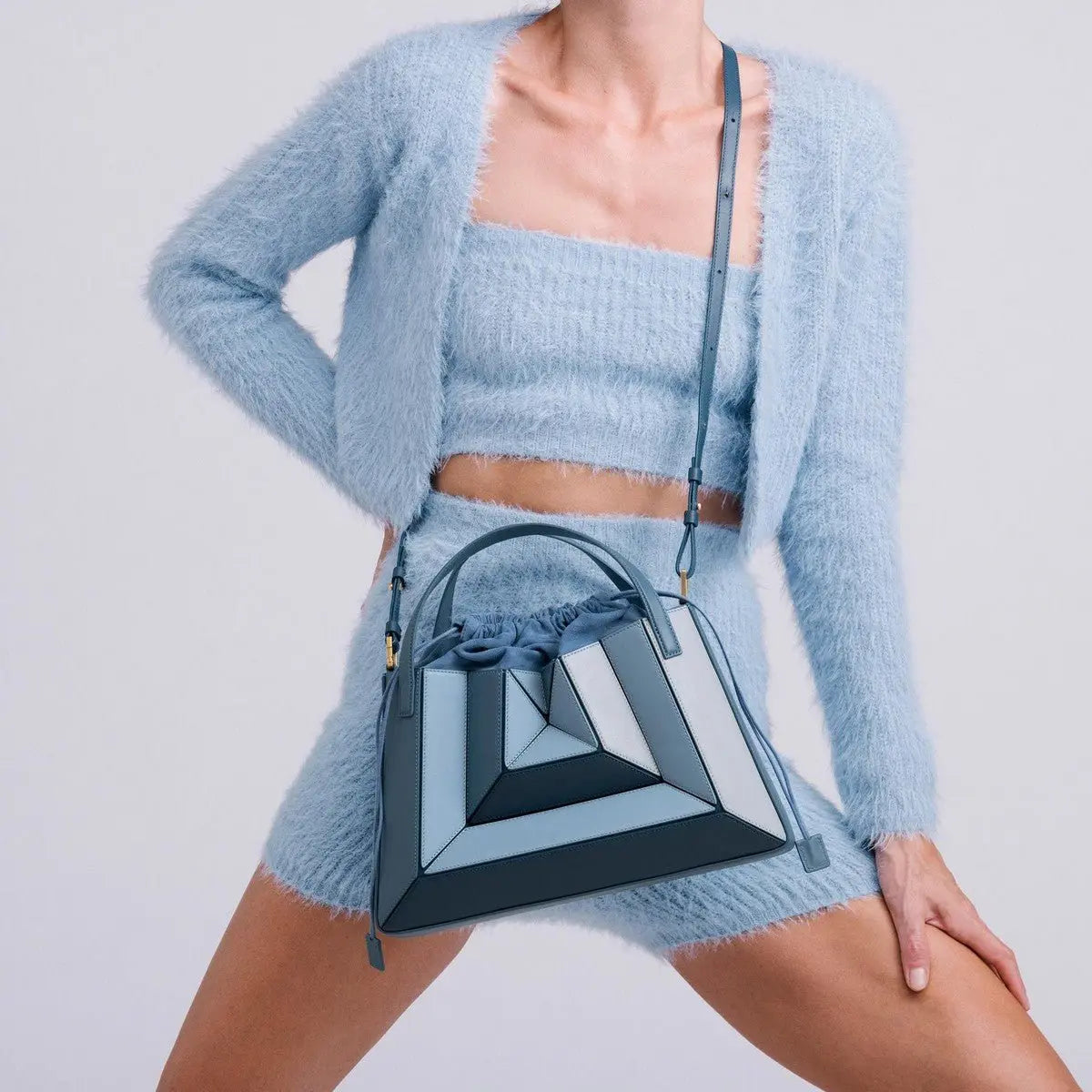 Zen Contrast Color Patchwork Drawstring HANDBAG - Fason De Viv