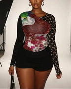 Zen Graphic Print Long Sleeve Top