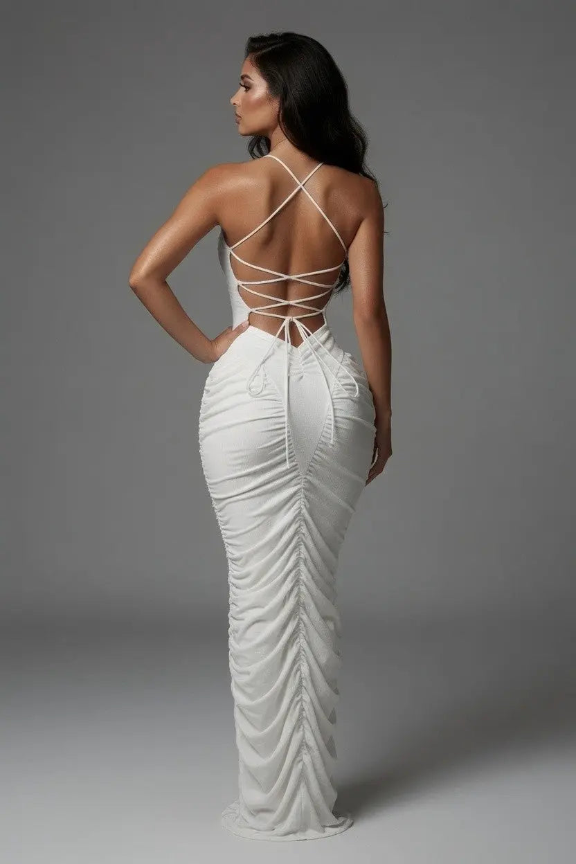 Ruched Bodycon Maxi Dress