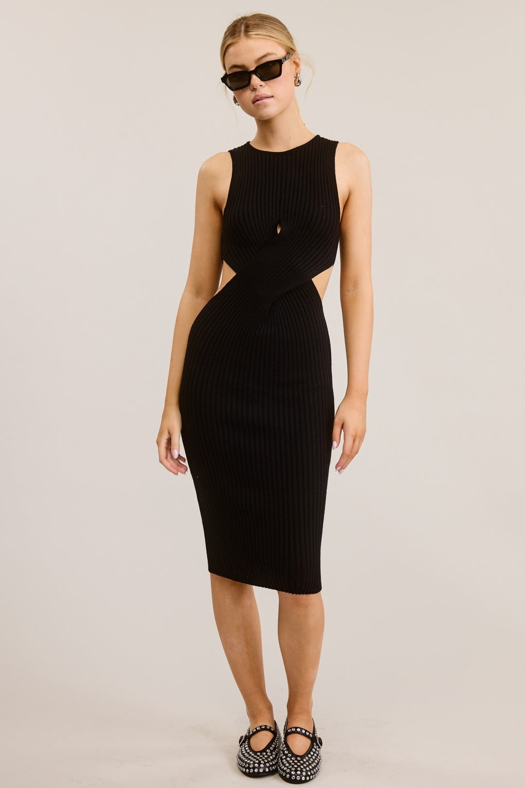 Posh Bodycon Sweater Dress | Sleeveless Ribbed Midi -   Fason De Viv