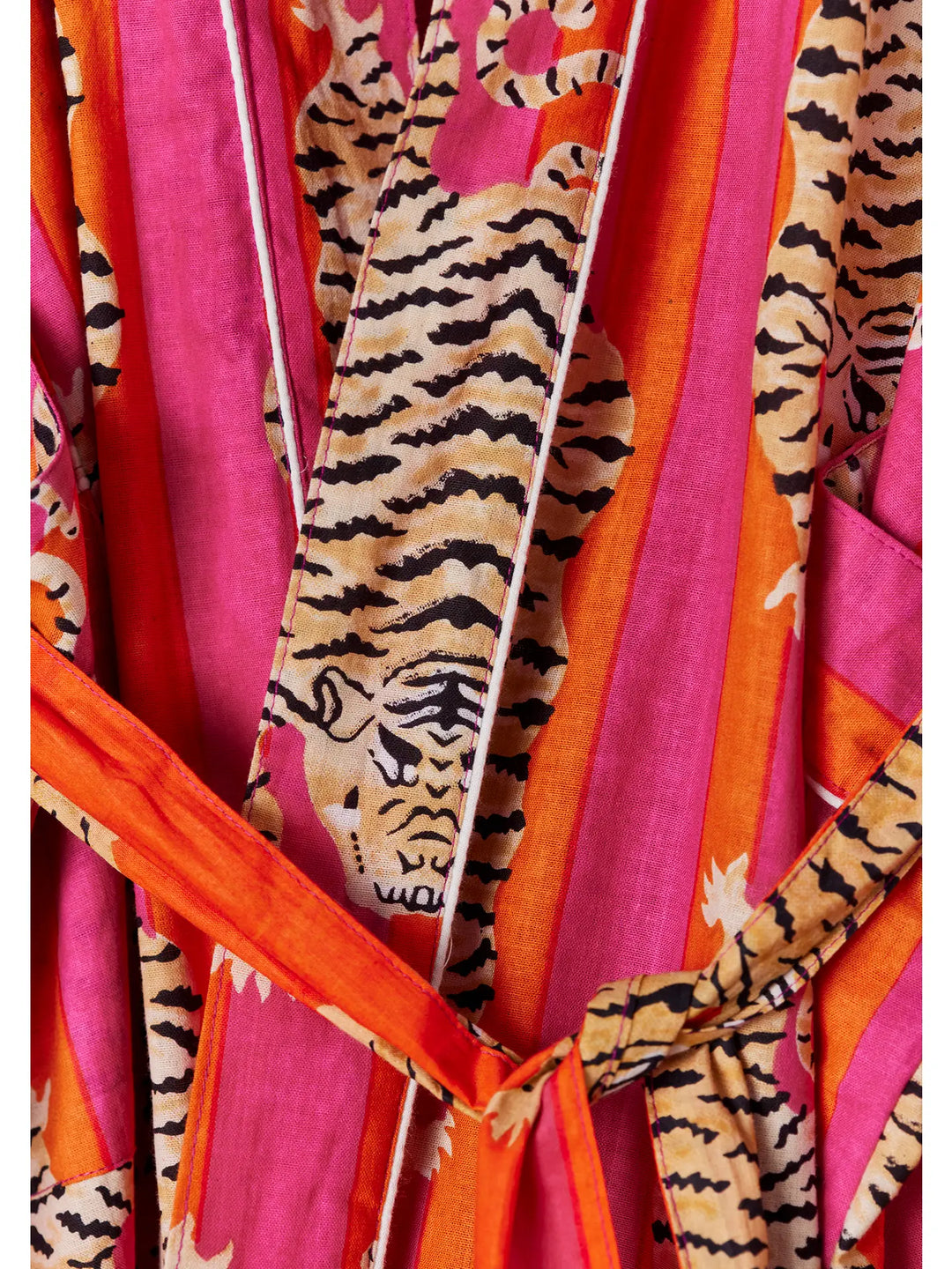 Zen Tiger Stripe Cotton Lounge Robe