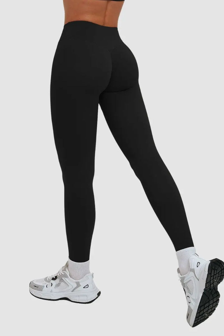 FASON DE VIV Sport Hip Lift Yoga Leggings Women Black – back view