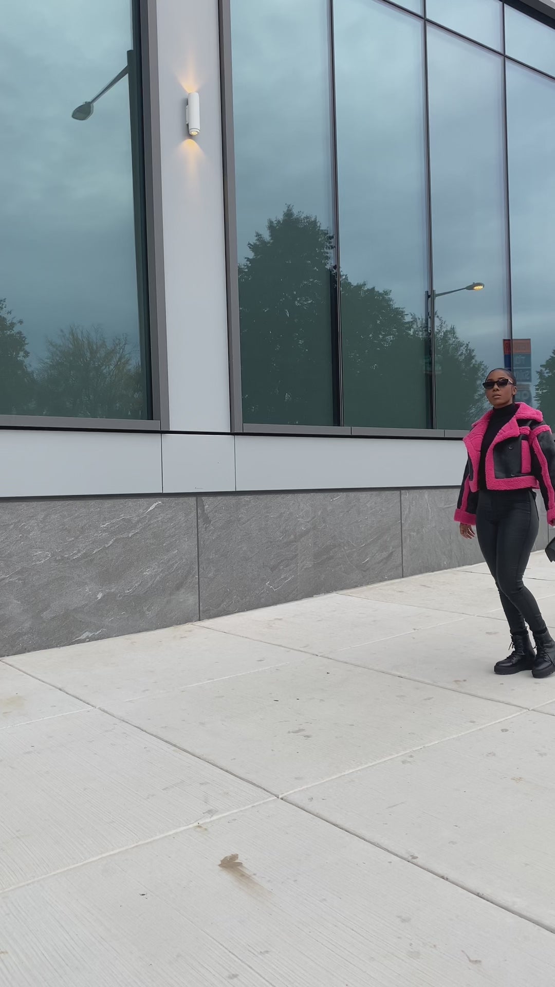 FDV SHERPA-PU BOMBER COAT