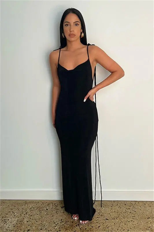 BRI Backless Bodycon Maxi Dress - Fason De Viv