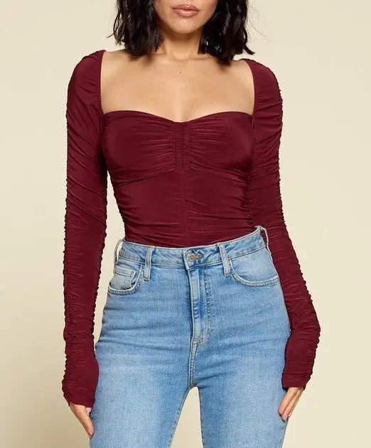 Betty ruched bodysuit - Fason De Viv