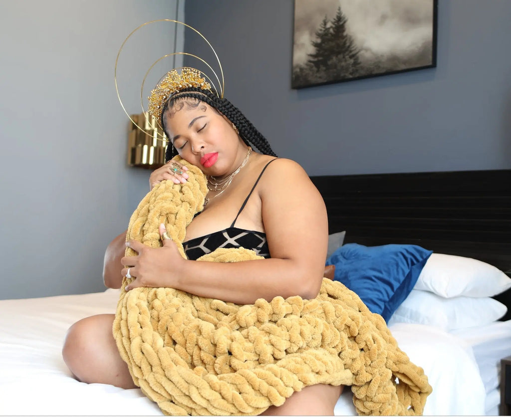 Chenille Chunky Knit Throw Blanket - Fason De Viv