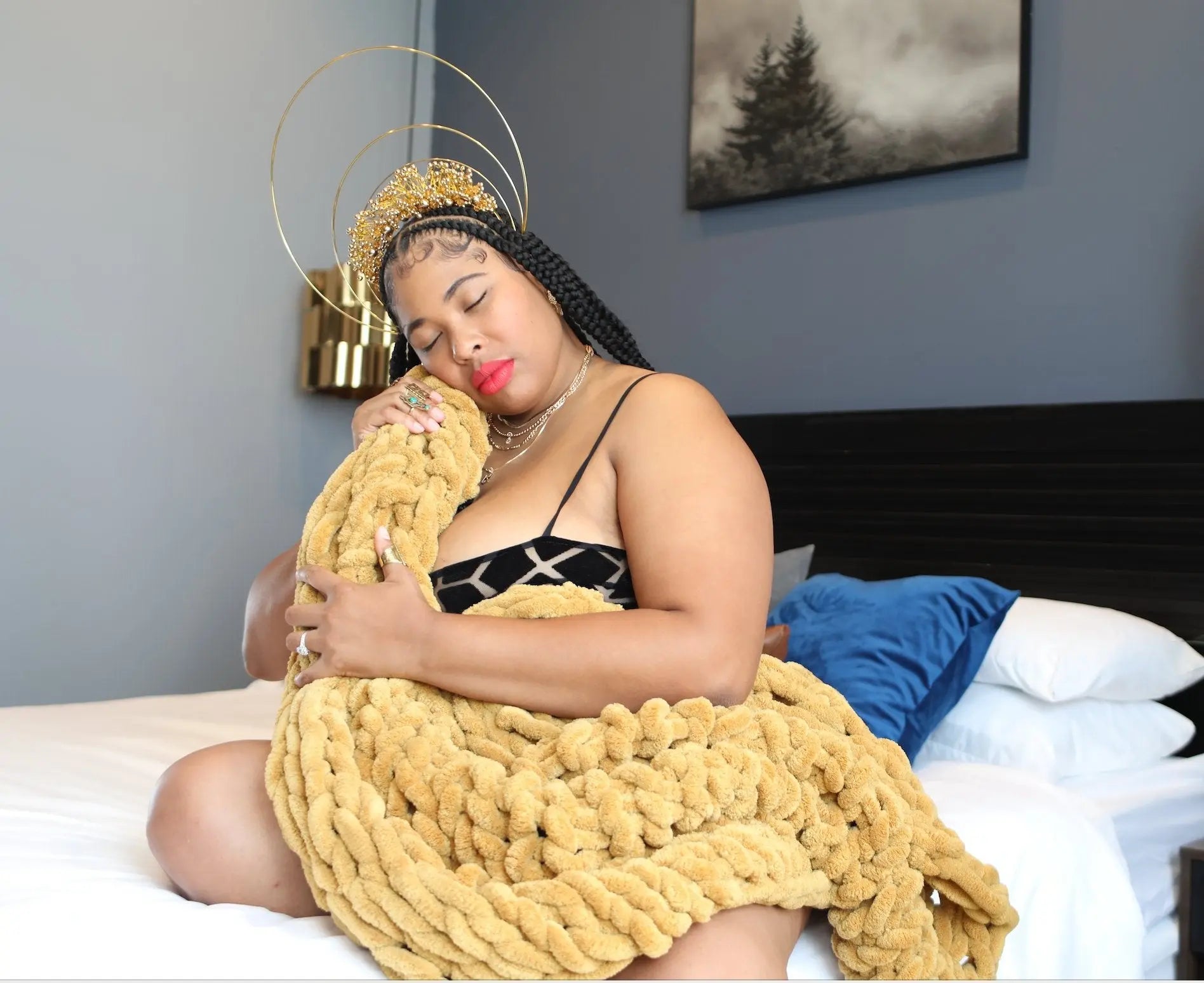 Chenille Chunky Knit Throw Blanket - Fason De Viv