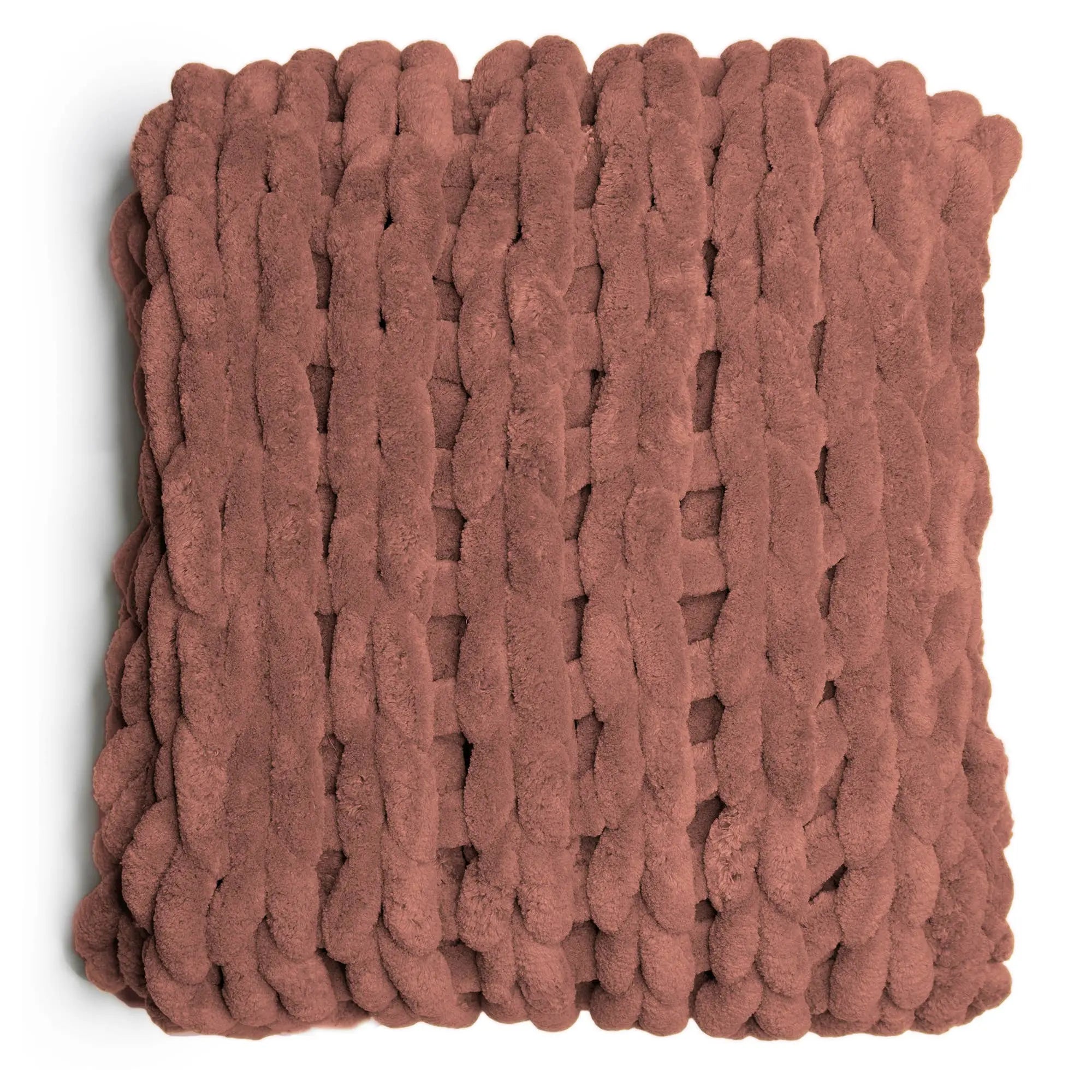 Chenille Chunky Knit Throw Blanket - Fason De Viv