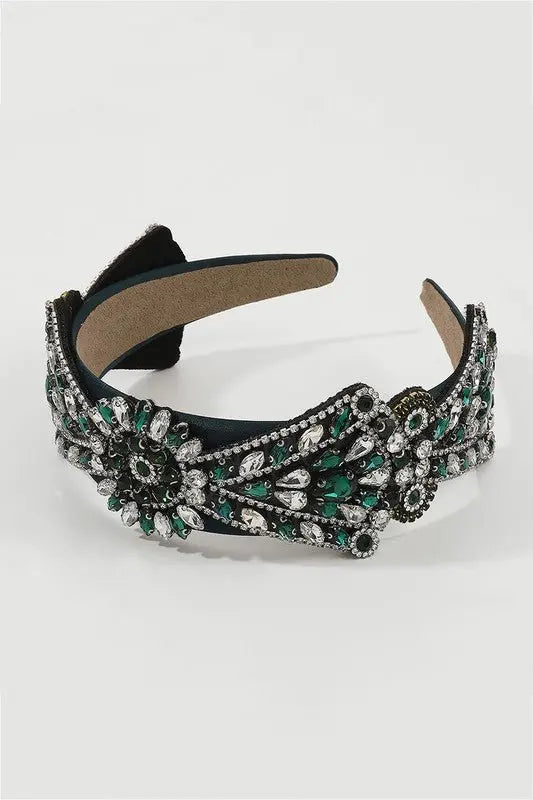Exquisite Rhinestone Bow Headband - Fason De Viv