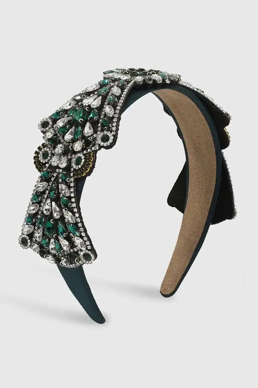 Exquisite Rhinestone Bow Headband - Fason De Viv