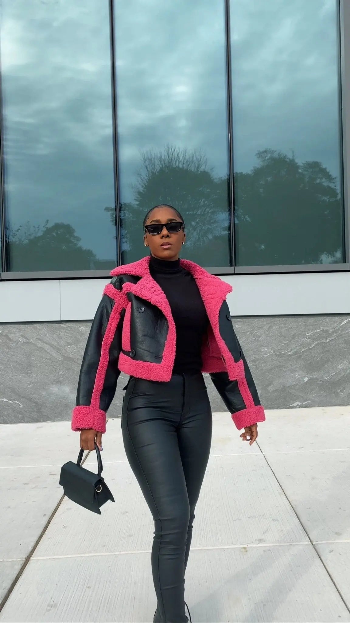 FDV Sherpa - PU Bomber Coat - Fason De Viv