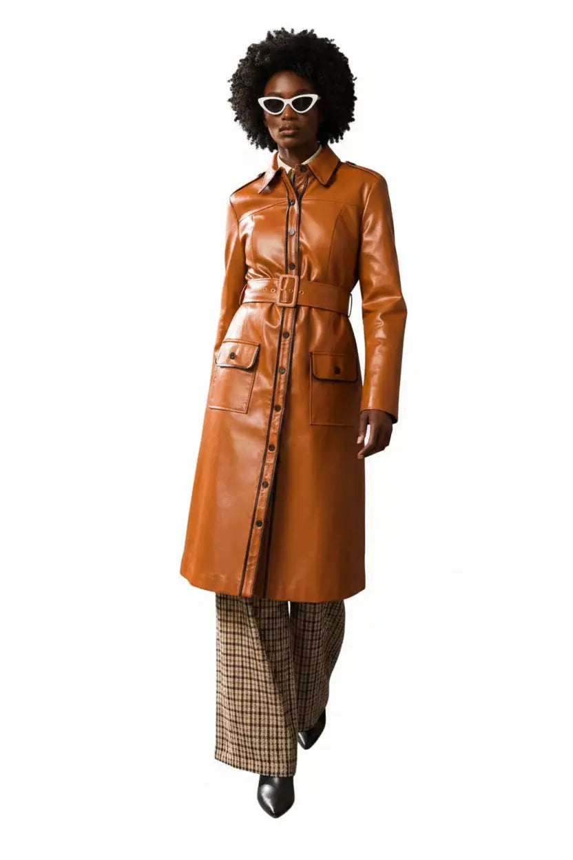 Faux leather trench coat - Trench Coats from Flying Tomato