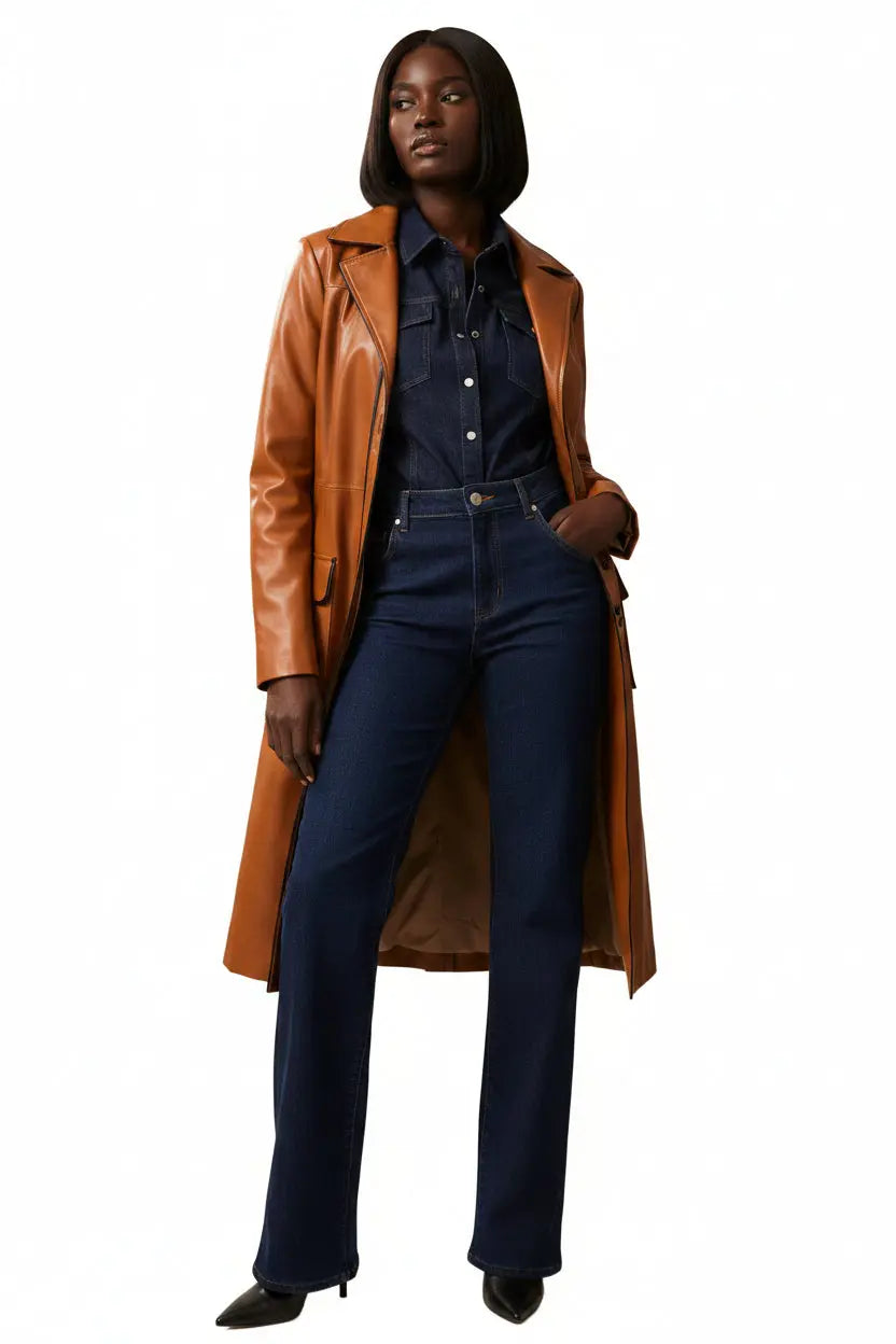Faux leather trench coat - Trench Coats from Flying Tomato