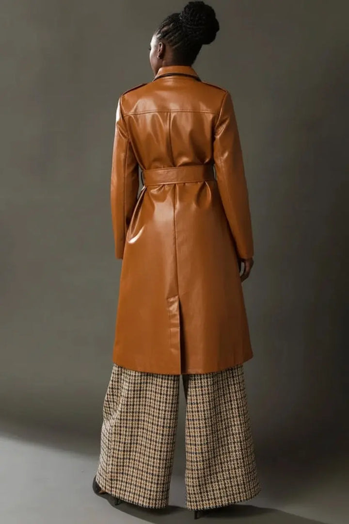 Faux leather trench coat - Trench Coats from Flying Tomato