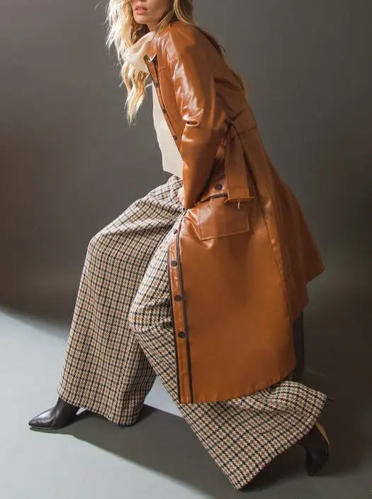 Faux leather trench coat - Fason De Viv