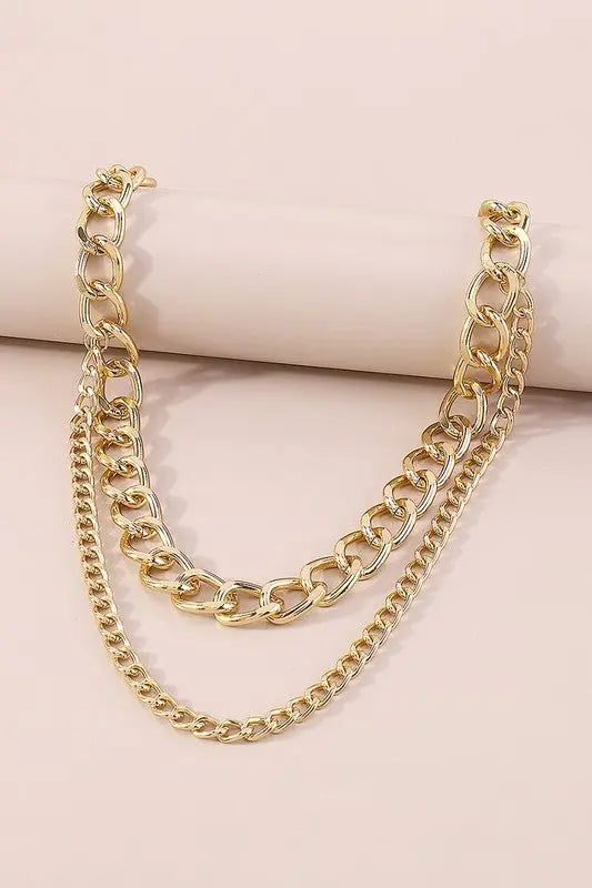 Gold Silver Double Layers Waist Chain Belts - Fason De Viv