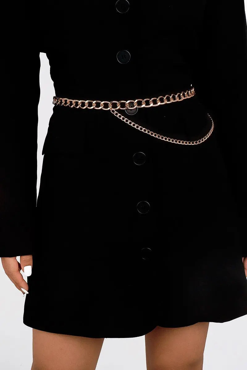 Gold Silver Double Layers Waist Chain Belts - Fason De Viv